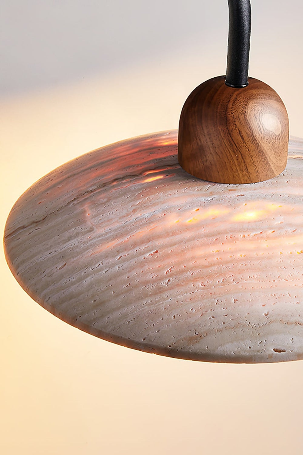Lunara Travertine Wall Light With Disc For Modern Interiors
