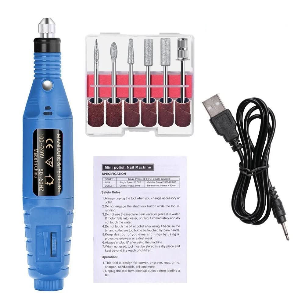 NailForge Pro Electric 6-In-1 Nail Care Set for Manicure and Pedicure