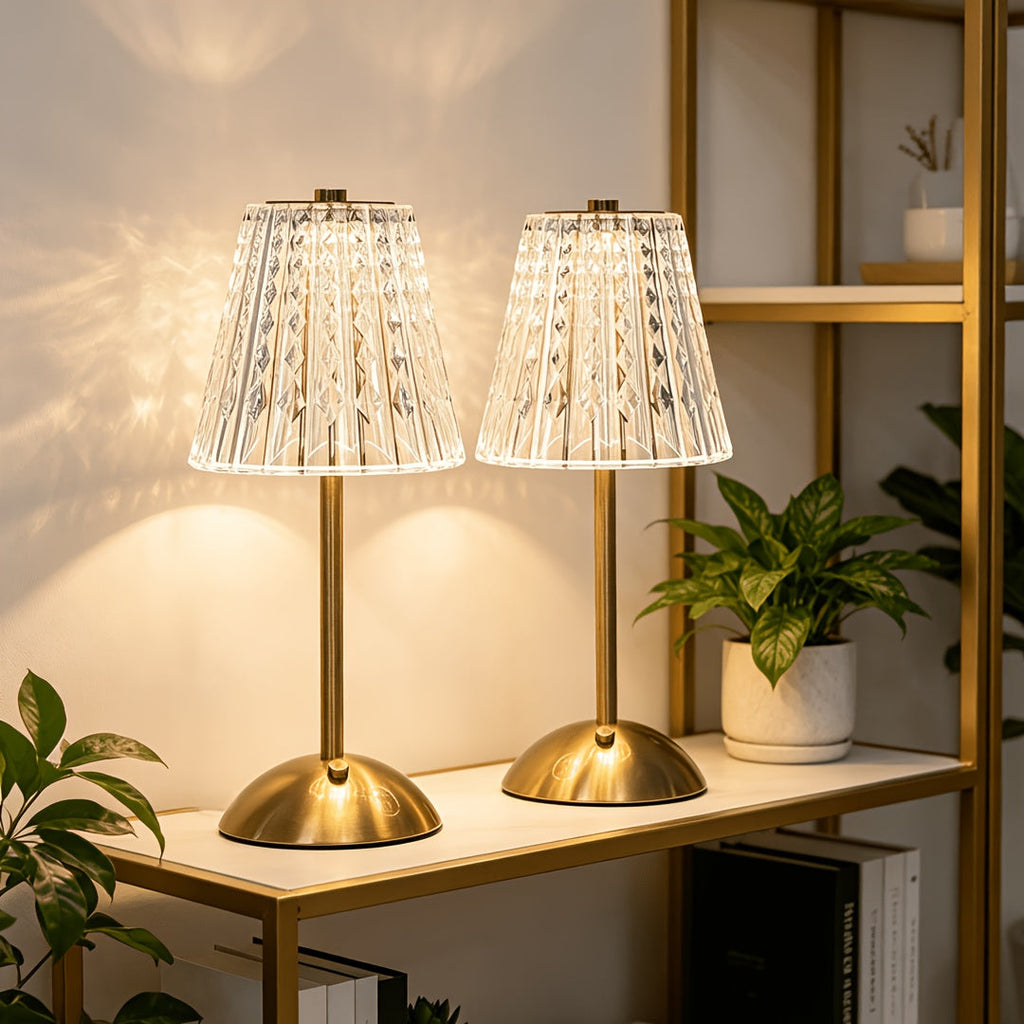 Ładowalna złota lampa stołowa do eleganckiego oświetlenia ambientowego