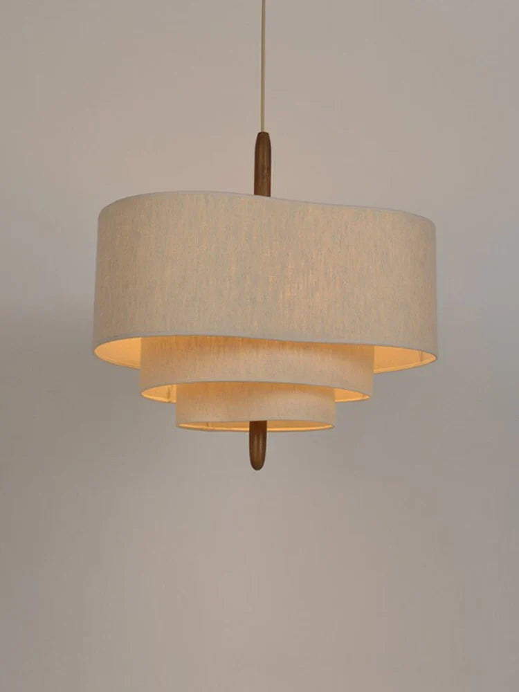 Ellestra Contemporary Pendant Light With Fabric Shade In Chandelier Style