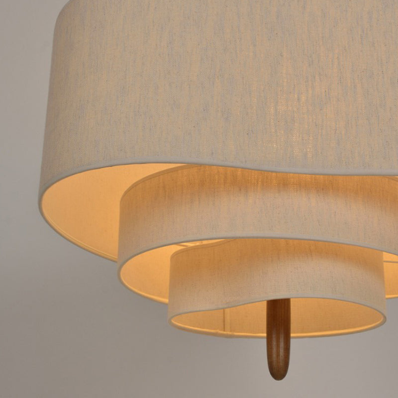 Ellestra Contemporary Pendant Light With Fabric Shade In Chandelier Style
