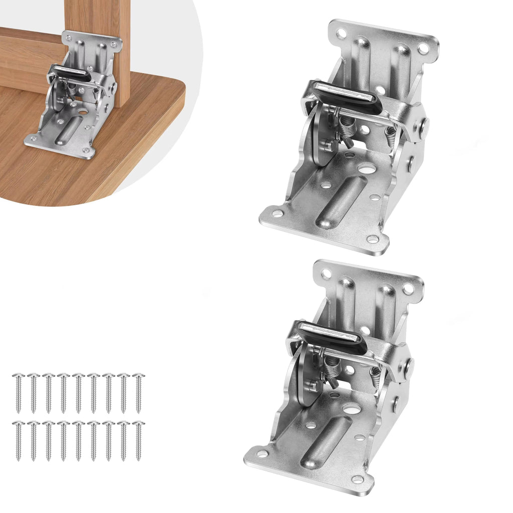 Steel Folding Table Hinges With Self-Locking, 225 Kg Capacity, 90 Degree Mount, 2-Pack