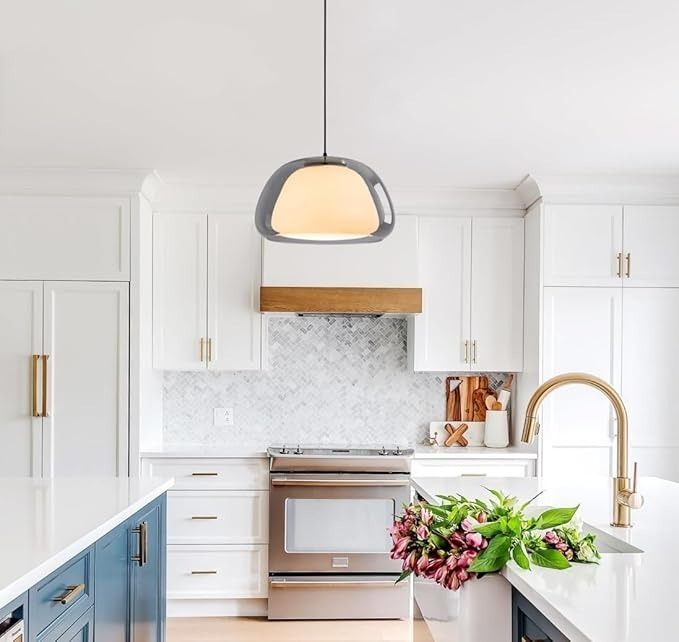 Aurora Milk Glass Pendant Light Modern Hanging Lamp | Fervei