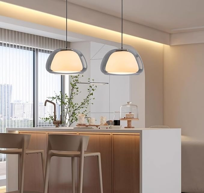 Aurora Milk Glass Pendant Light Modern Hanging Lamp | Fervei