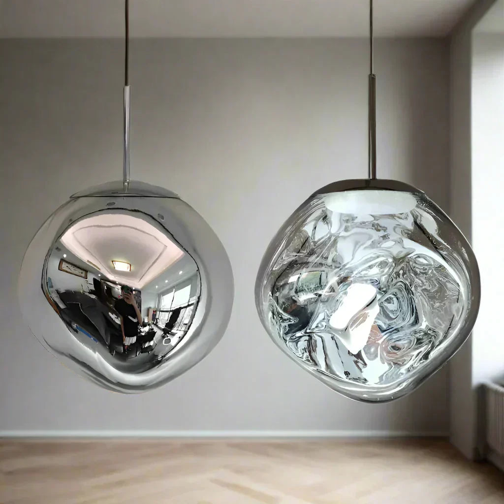 Suspension nordique en verre pour salons modernes et salles à manger