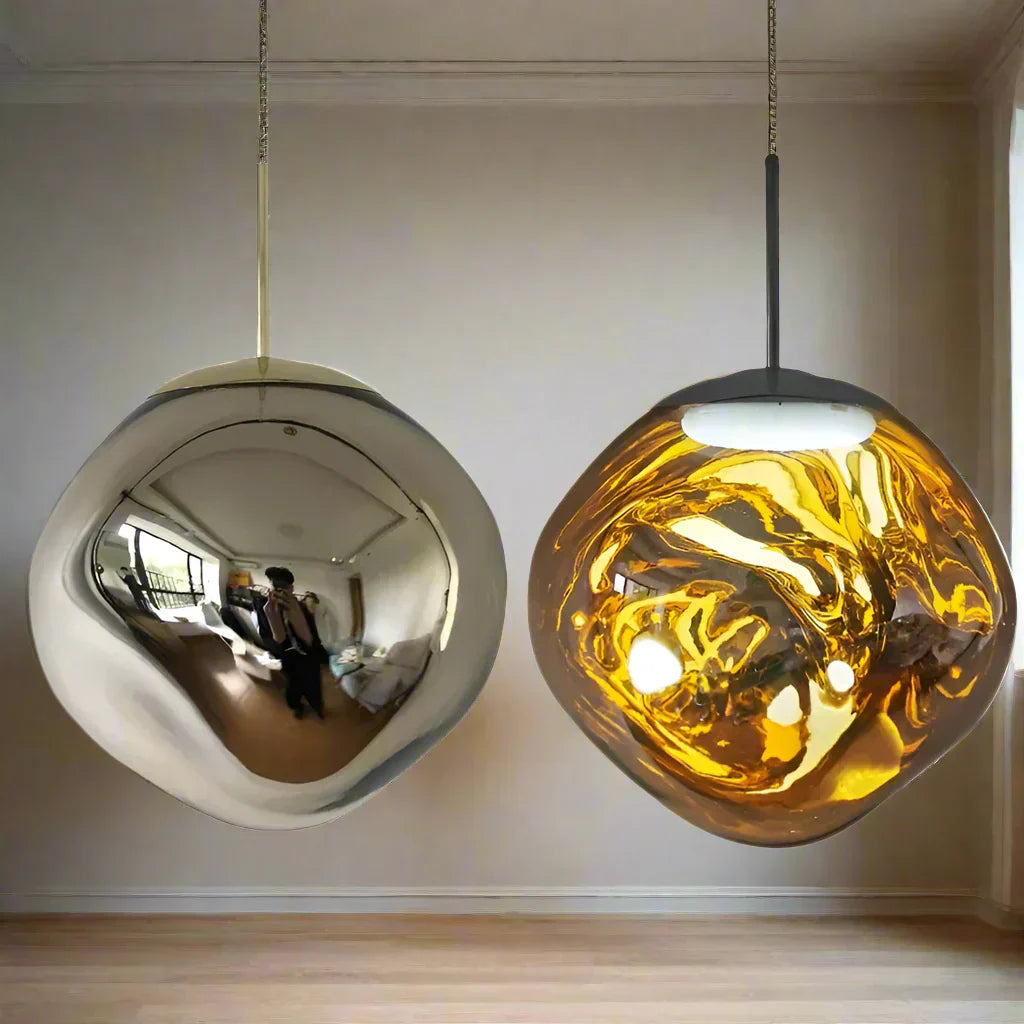 Suspension nordique en verre pour salons modernes et salles à manger
