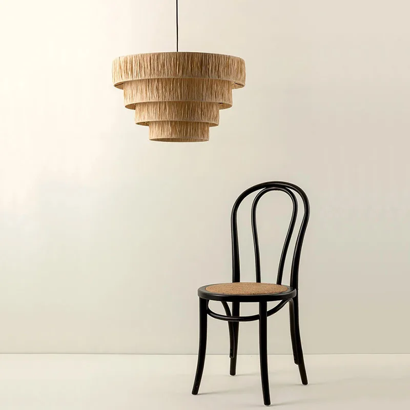 RattanAura Stropní Světlo Ručně Tkaná Boho Závěsná Lampa