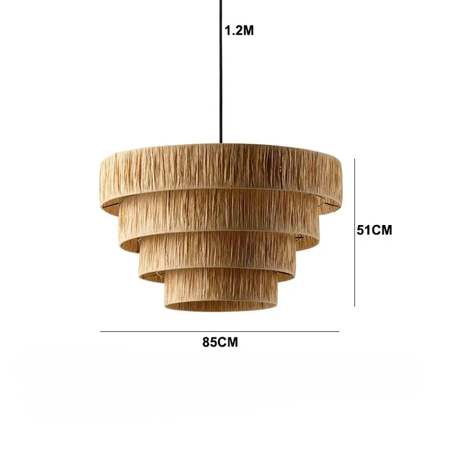 RattanAura Stropní Světlo Ručně Tkaná Boho Závěsná Lampa