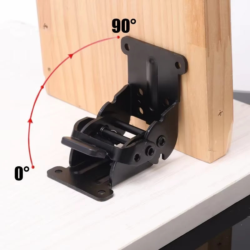 Steel Folding Table Hinges With Self-Locking, 225 Kg Capacity, 90 Degree Mount, 2-Pack