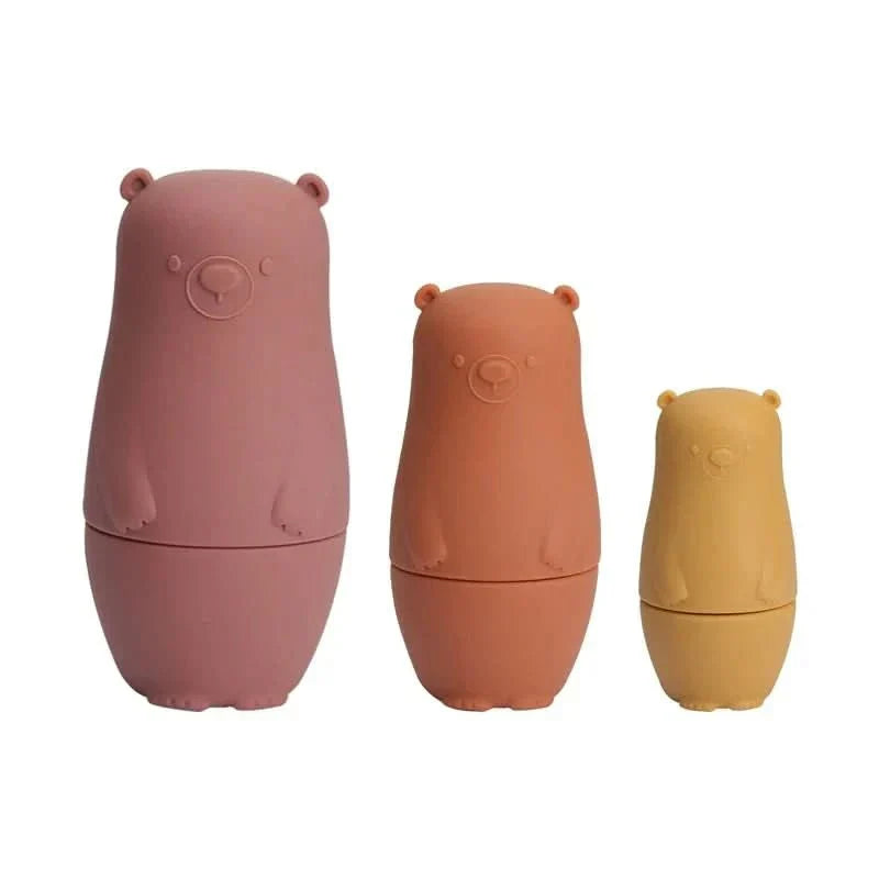 BrightNest Stackable Silicone Nesting Dolls for Fine Motor Skills
