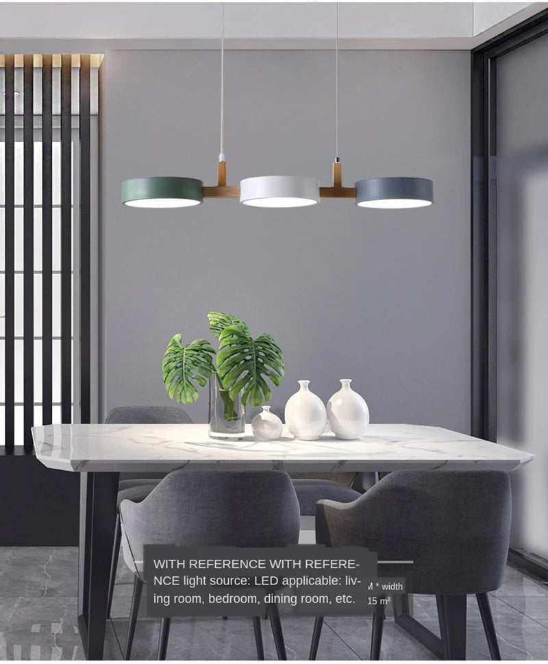 NovaLeaf Wood Disk LED Pendant Light for Modern Spaces