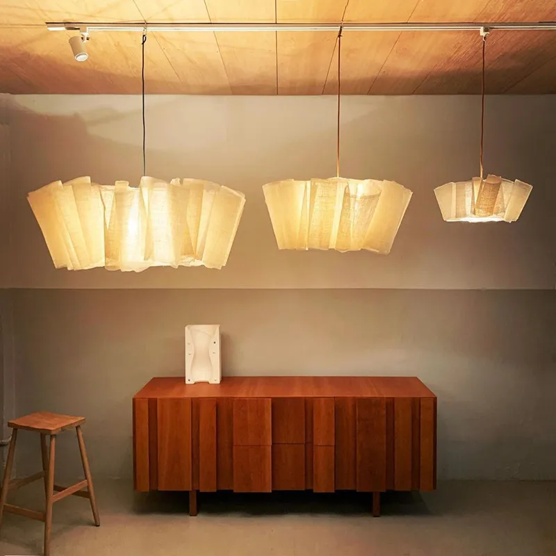 Aurelle Linen Pleated LED Ceiling Light For Modern Spaces