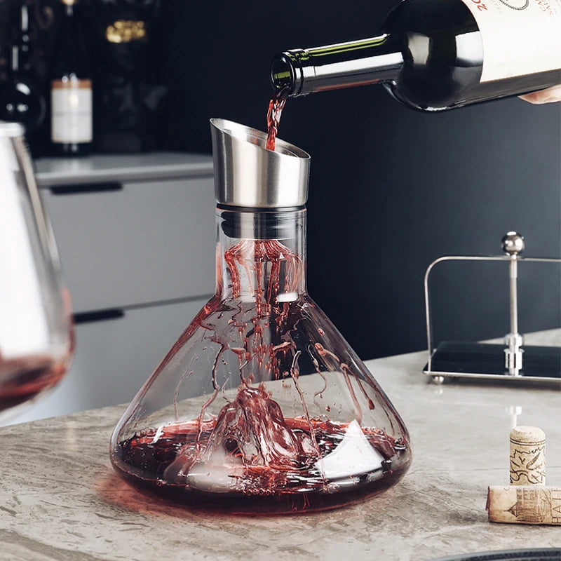 Decanter per vino con aerazione a 12 canali in vetro cristallo da 1500 ml per un aroma ricco