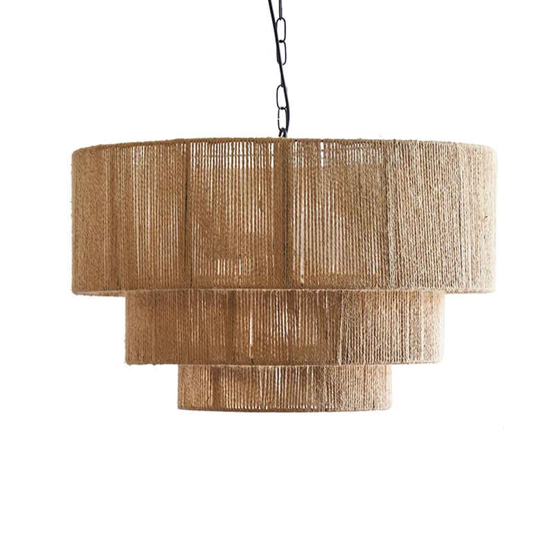 RattanAura Stropní Světlo Ručně Tkaná Boho Závěsná Lampa