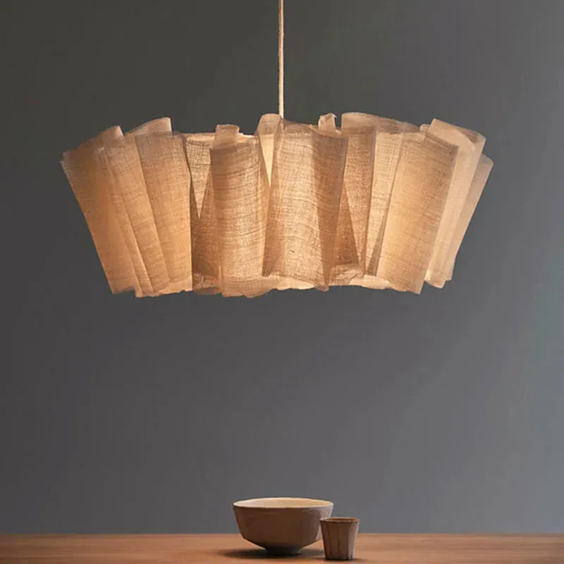 Aurelle Linen Pleated LED Ceiling Light For Modern Spaces