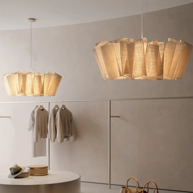 Aurelle Linen Pleated LED Ceiling Light For Modern Spaces