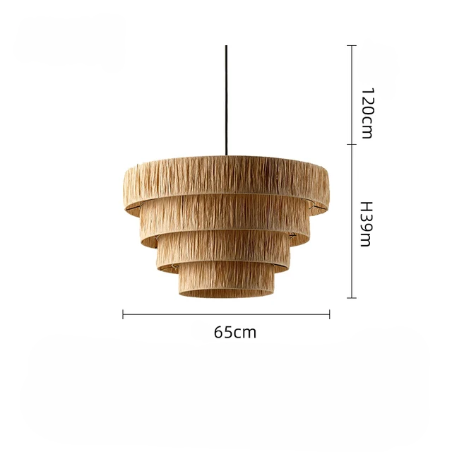 RattanAura Stropní Světlo Ručně Tkaná Boho Závěsná Lampa