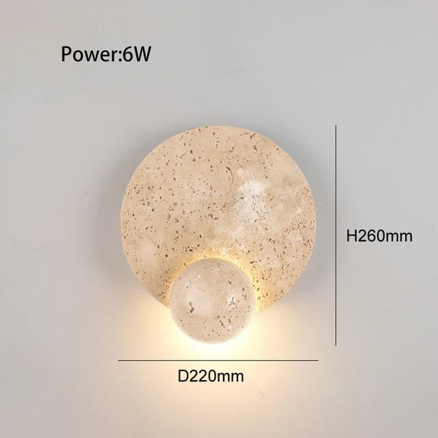 Nova Stone Wall Light With Cream Beige Shade Boho Glow