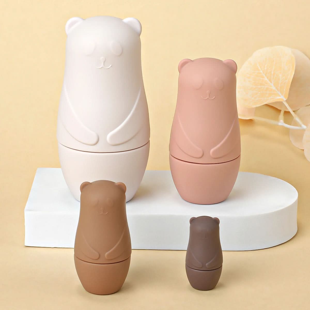 BrightNest Stackable Silicone Nesting Dolls for Fine Motor Skills