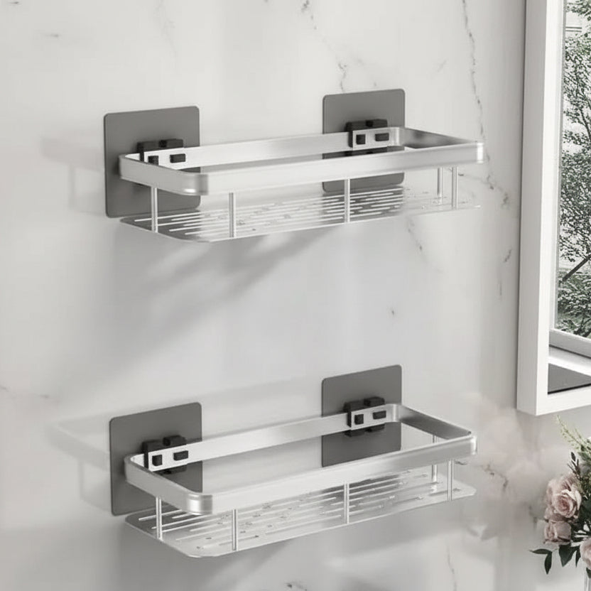 Fúrás nélküli fürdőszobai polc modern és rendezett terekhez