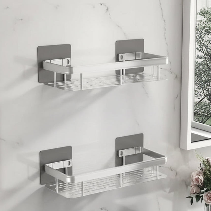 Fúrás nélküli fürdőszobai polc modern és rendezett terekhez
