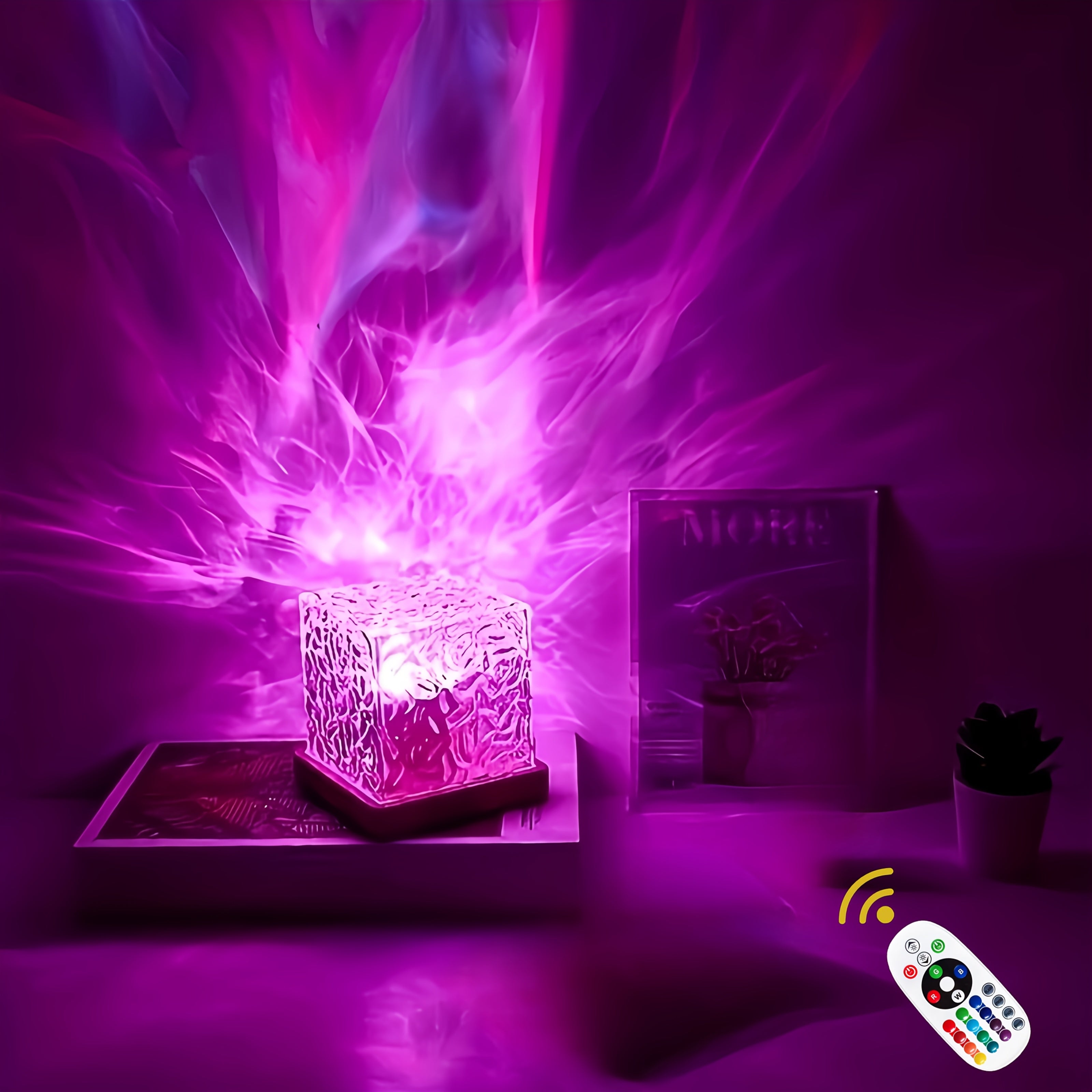 מנורת הקרנת גלים דינמית לתאורת אווירה RGB