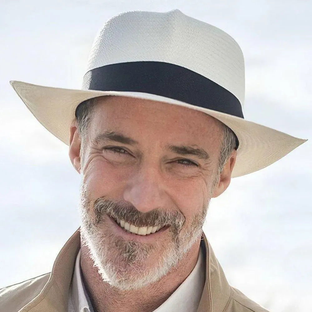Genuine Ecuadorian Panama Hat With Classic Hatband For Timeless Outdoor Style