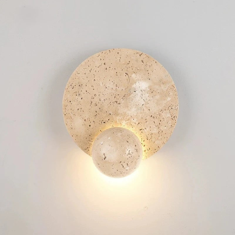 Nova Stone Wall Light With Cream Beige Shade Boho Glow