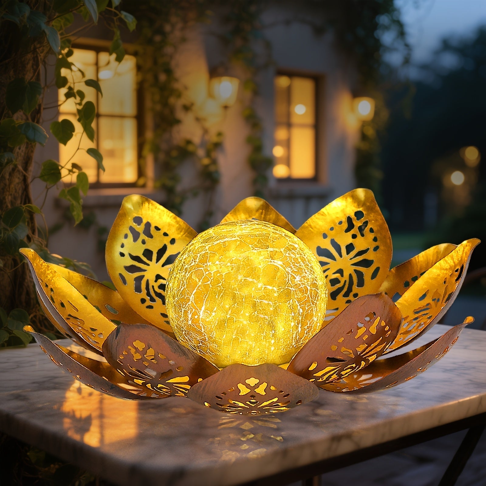Lampă de grădină Solar Lotus