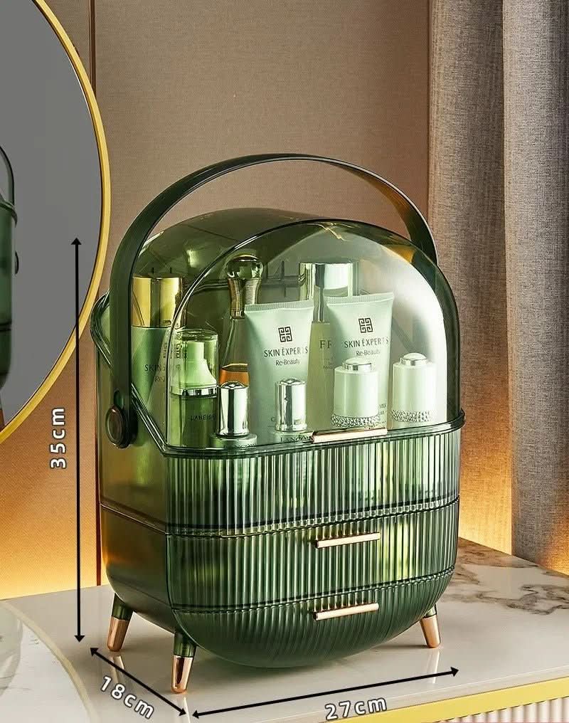 AuraGlow Makeup Organizer Dustproof and Waterproof Cosmetic Box With Elegant Design