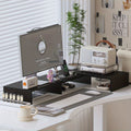 Verstellbare Doppel-Monitorhalterung mit Laptop-Ablage und Arbeitsplatz-Organizer für ergonomische Produktivität