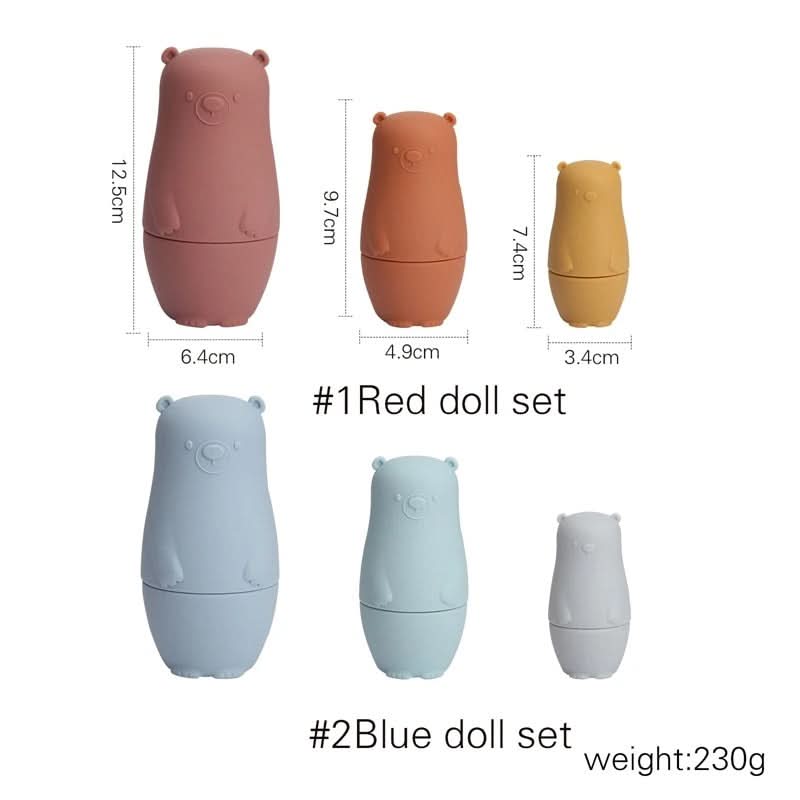BrightNest Stackable Silicone Nesting Dolls for Fine Motor Skills
