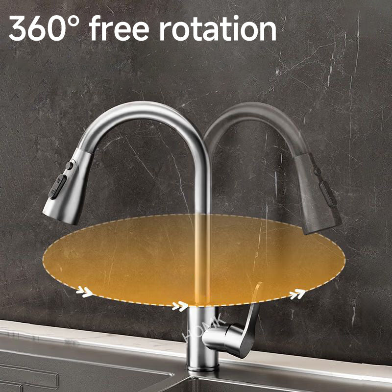 Pull Out Sink Faucet with Flexible Spray Settings