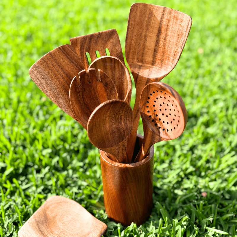 Set di utensili in teak PURETEAK per pentole antiaderenti
