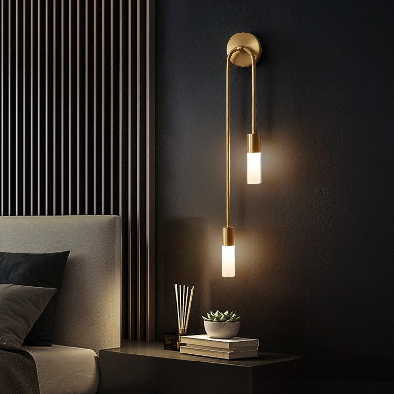 LumaNova Two-Light LED Gold Wall Lamp For Living Room