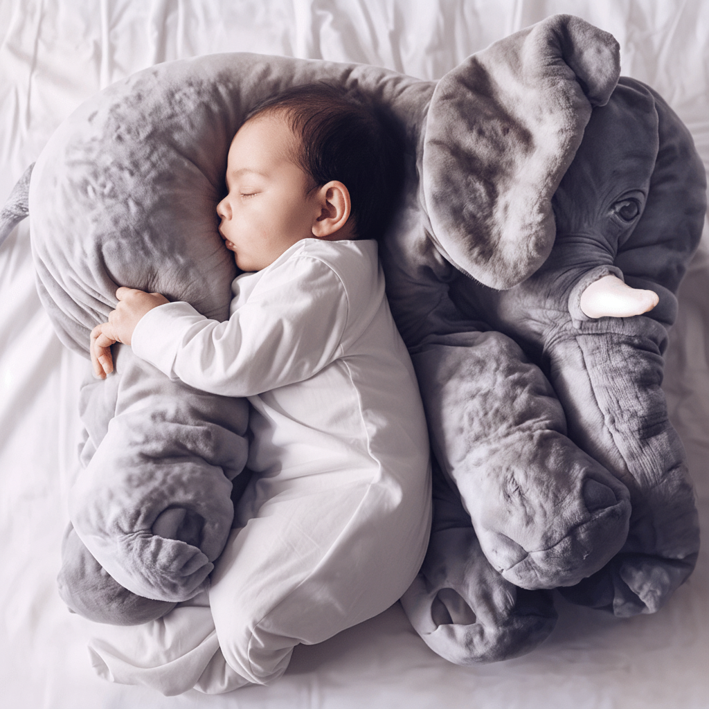 Pluszowa Poduszka Słoń Cuddle: Ultra Miękka i Przytulna dla Niemowląt i Dzieci