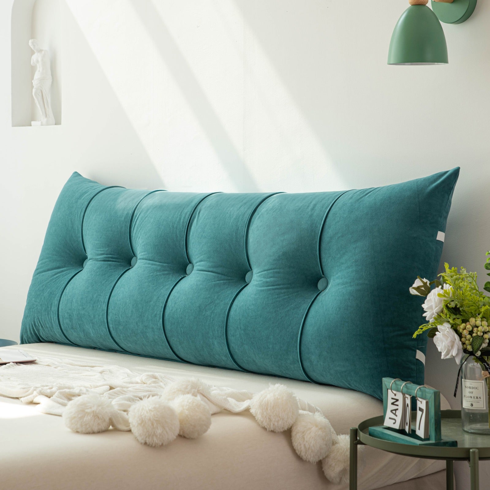 Luxurious Back Support Headboard Pillow For Ultimate Comfort On Bed Or Sofa