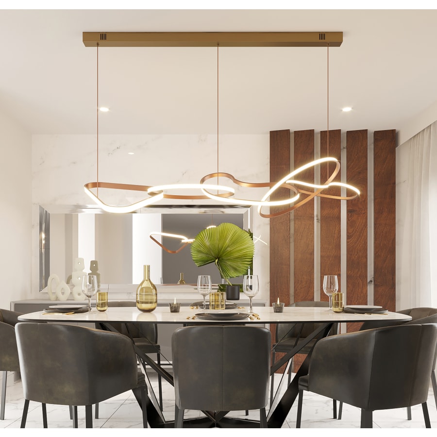 Candelabru LED abstract pentru iluminatul modern al sălii de mese