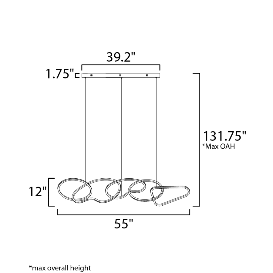 Candelabru LED abstract pentru iluminatul modern al sălii de mese