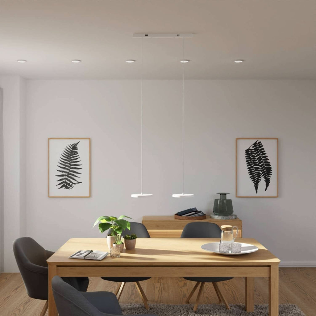 Lámpara colgante de aluminio con LED de 3-4 luces, negra, regulable, lámpara moderna para comedor