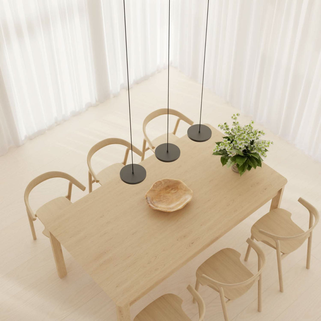 Lámpara colgante de aluminio con LED de 3-4 luces, negra, regulable, lámpara moderna para comedor