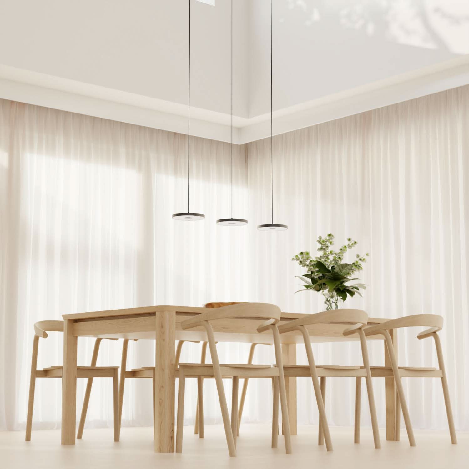 Lámpara colgante de aluminio con LED de 3-4 luces, negra, regulable, lámpara moderna para comedor