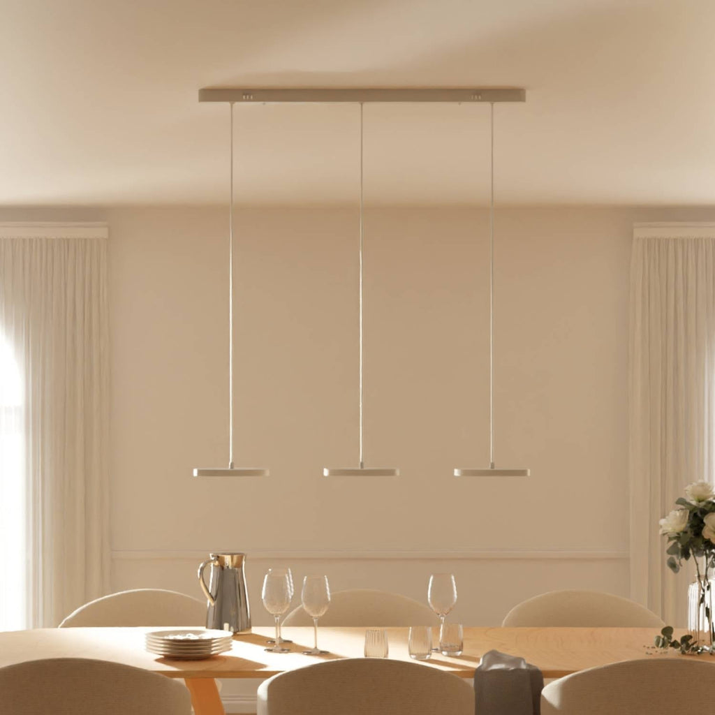 Lámpara colgante de aluminio con LED de 3-4 luces, negra, regulable, lámpara moderna para comedor