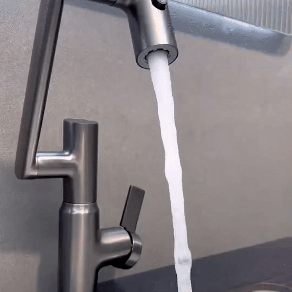 360° Swivel Kitchen Faucet With Temperature Display In Chrome Stainless Steel