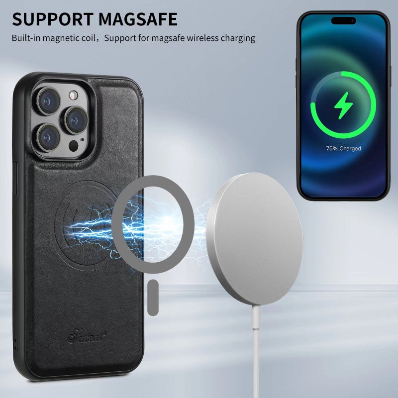 Pouzdro na karty AeroCard pro iPhone s bezdrátovým nabíjením, kompatibilní s MagFlow