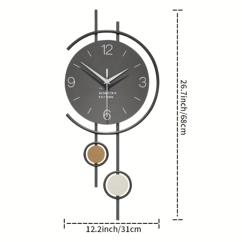 Silent Scandinavian wall clock with minimalist iron frame design