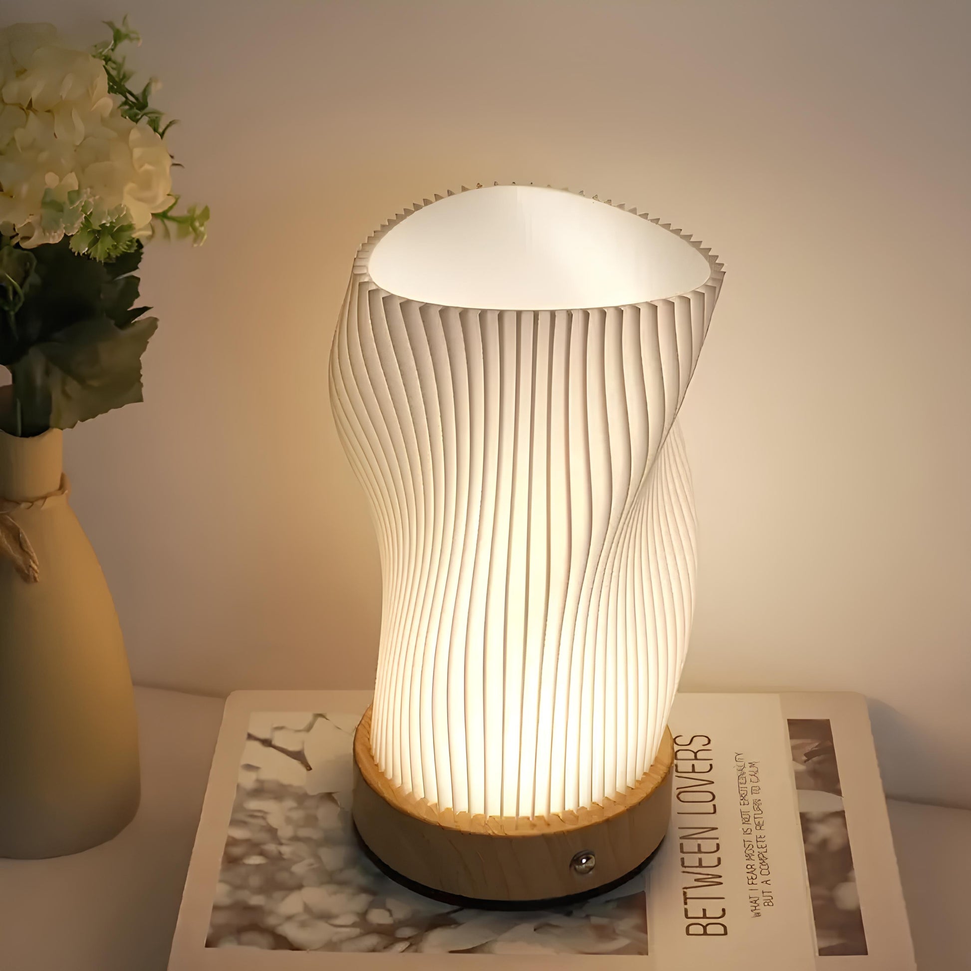 LumaWave Glow Dimmable Wavy LED Table Lamp for Home