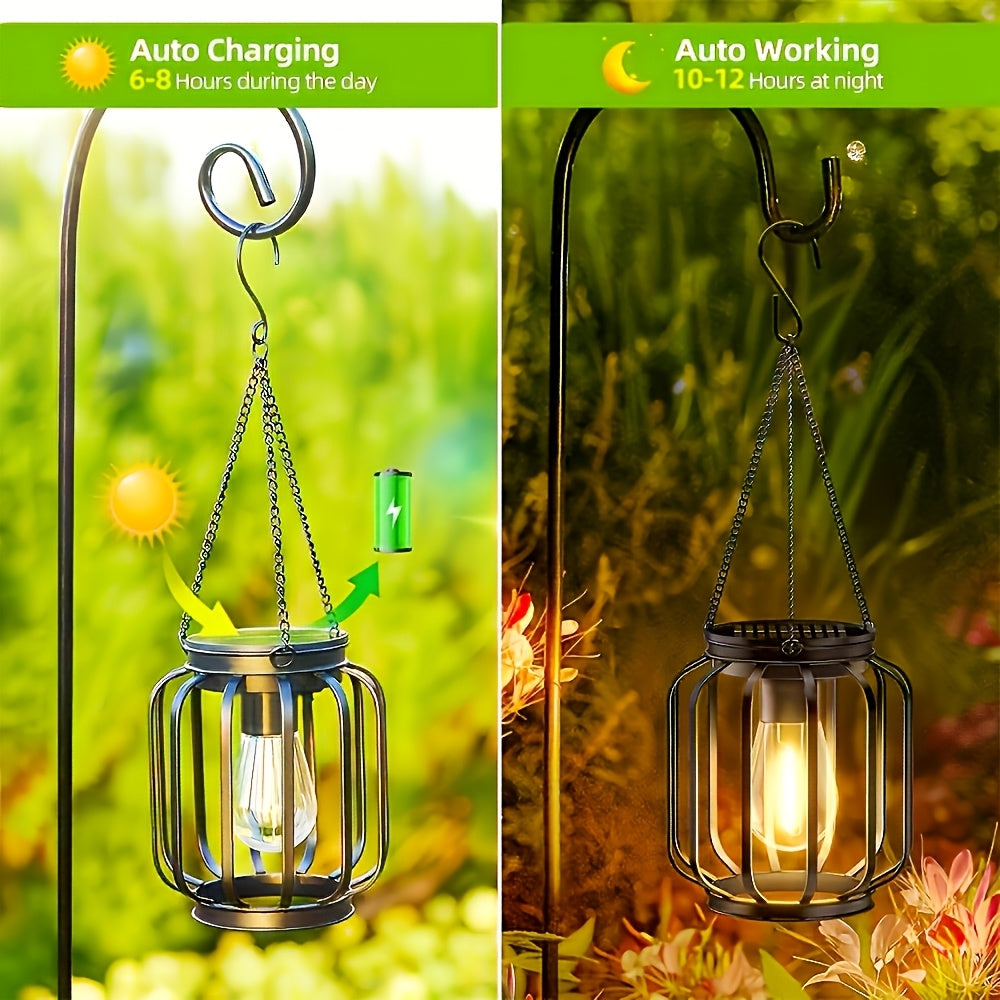 Lanterna Solar Warm Glow para Decoração de Pátio e Alpendre