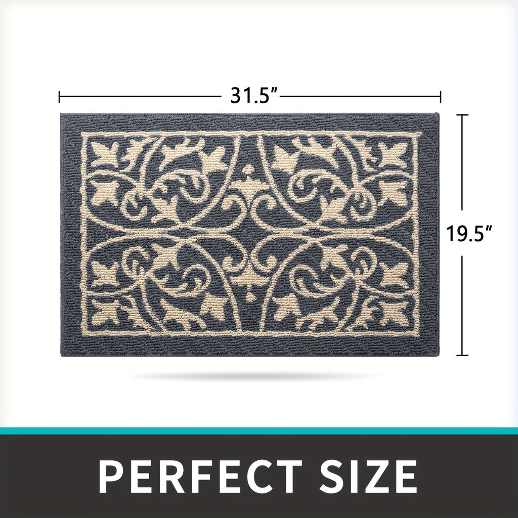 Low profile non-slip indoor entryway mat for clean and safe floors