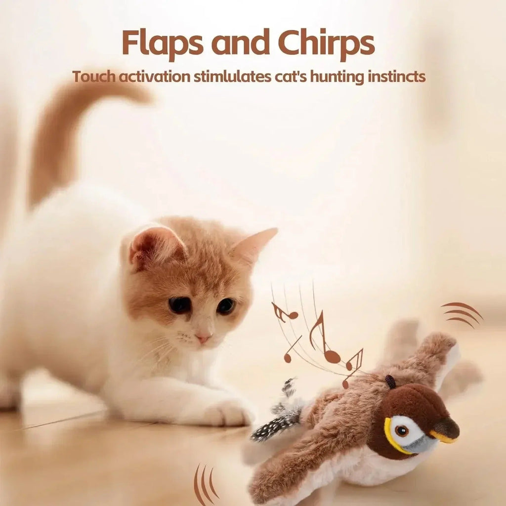 Bird Chase interactieve kattenspeelgoed realistische tjilpende vogel voor binnenjachtplezier